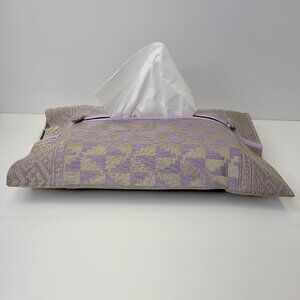 Handwoven Gold Threaded Lilac Songket Tissue Box Cover
